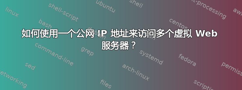 如何使用一个公网 IP 地址来访问多个虚拟 Web 服务器？