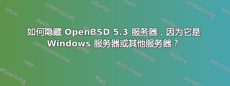 如何隐藏 OpenBSD 5.3 服务器，因为它是 Windows 服务器或其他服务器？