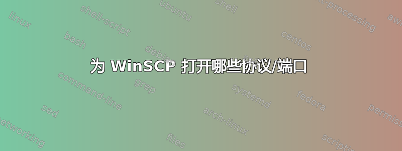 为 WinSCP 打开哪些协议/端口