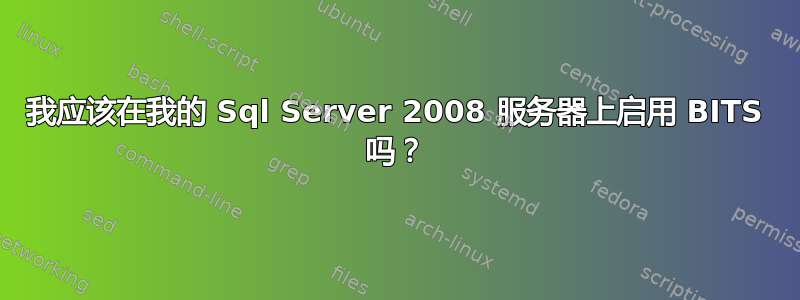 我应该在我的 Sql Server 2008 服务器上启用 BITS 吗？