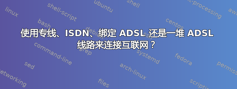 使用专线、ISDN、绑定 ADSL 还是一堆 ADSL 线路来连接互联网？