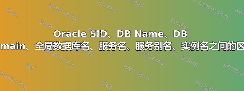 Oracle SID、DB Name、DB Domain、全局数据库名、服务名、服务别名、实例名之间的区别