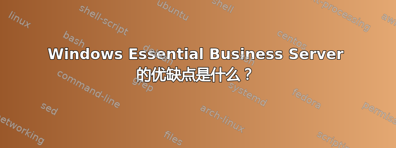 Windows Essential Business Server 的优缺点是什么？