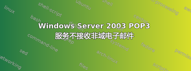 Windows Server 2003 POP3 服务不接收非域电子邮件