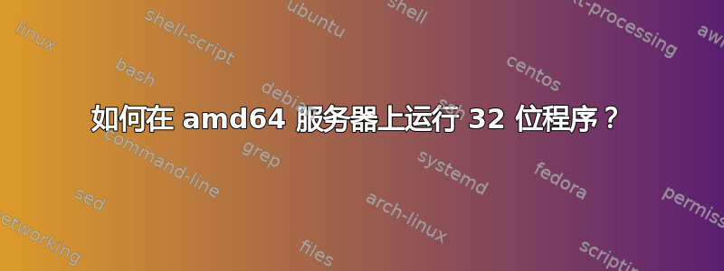 如何在 amd64 服务器上运行 32 位程序？