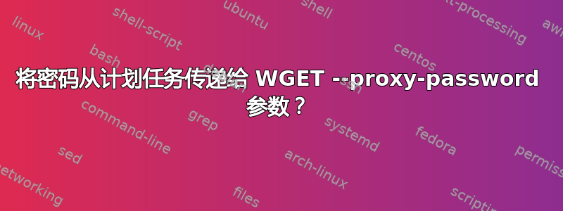 将密码从计划任务传递给 WGET --proxy-password 参数？