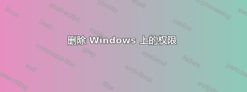 删除 Windows 上的权限