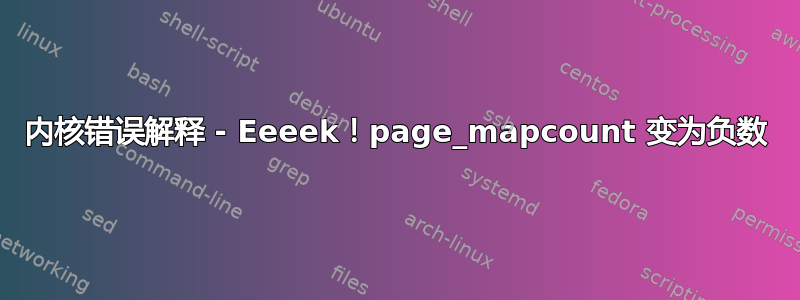 内核错误解释 - Eeeek！page_mapcount 变为负数