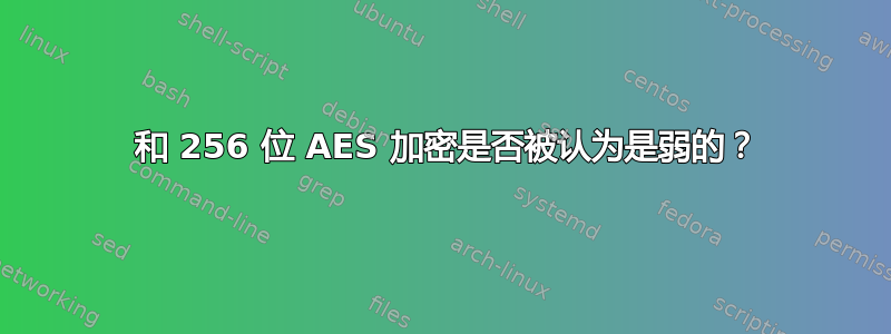 128 和 256 位 AES 加密是否被认为是弱的？