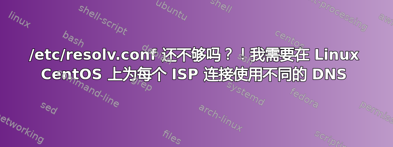 /etc/resolv.conf 还不够吗？！我需要在 Linux CentOS 上为每个 ISP 连接使用不同的 DNS