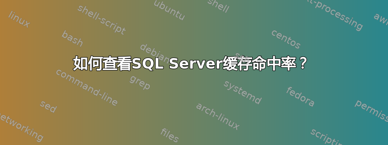 如何查看SQL Server缓存命中率？