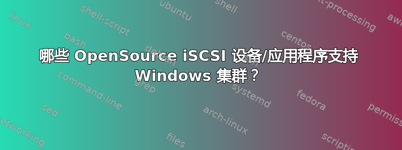 哪些 OpenSource iSCSI 设备/应用程序支持 Windows 集群？