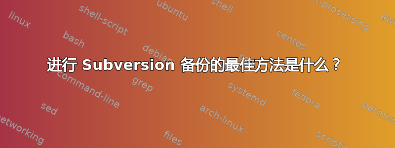 进行 Subversion 备份的最佳方法是什么？