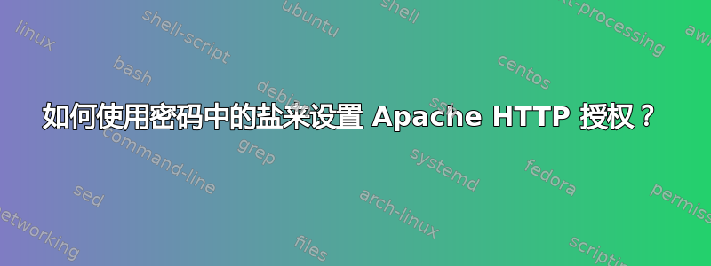 如何使用密码中的盐来设置 Apache HTTP 授权？