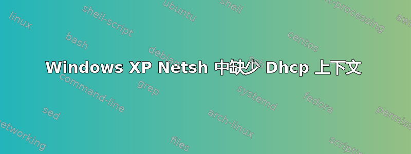 Windows XP Netsh 中缺少 Dhcp 上下文