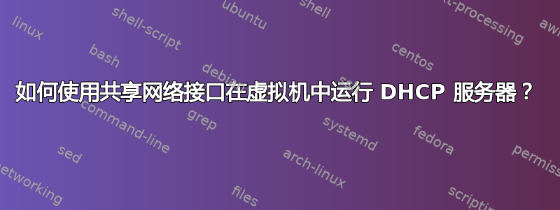 如何使用共享网络接口在虚拟机中运行 DHCP 服务器？