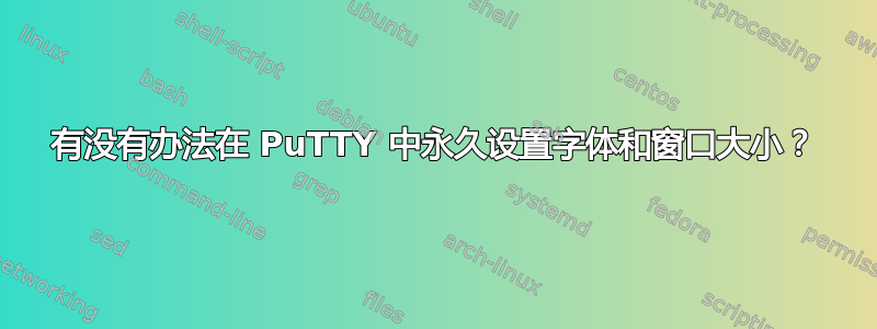 有没有办法在 PuTTY 中永久设置字体和窗口大小？