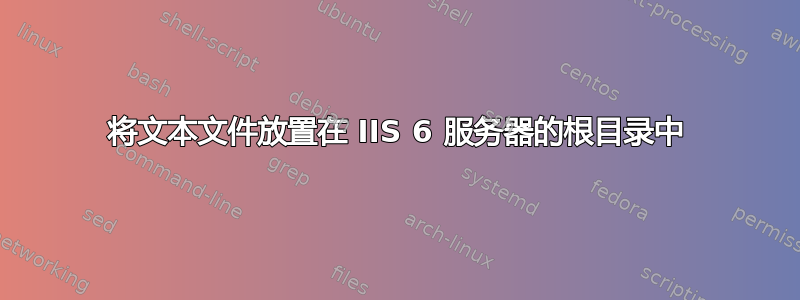 将文本文件放置在 IIS 6 服务器的根目录中