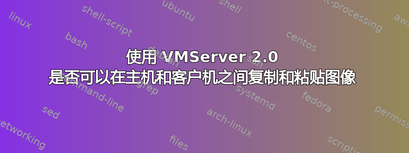 使用 VMServer 2.0 是否可以在主机和客户机之间复制和粘贴图像