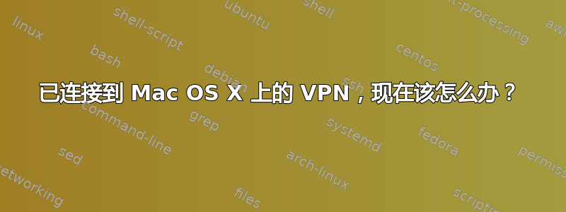 已连接到 Mac OS X 上的 VPN，现在该怎么办？