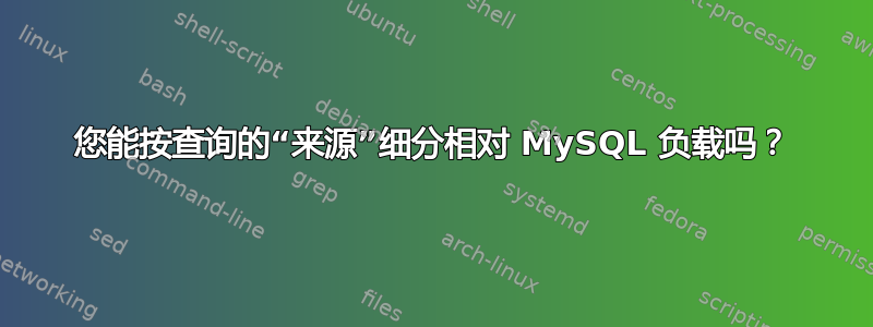 您能按查询的“来源”细分相对 MySQL 负载吗？