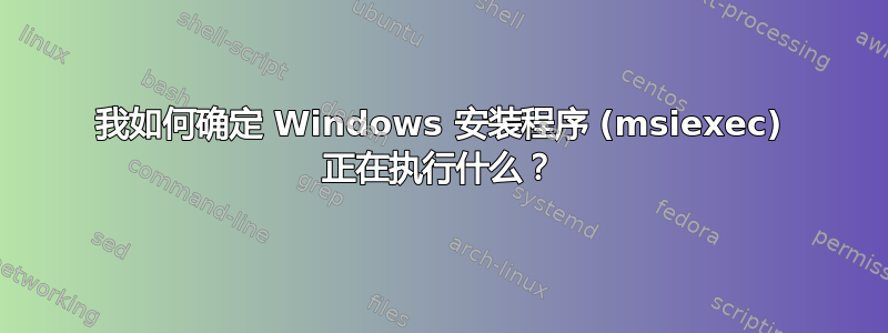 我如何确定 Windows 安装程序 (msiexec) 正在执行什么？