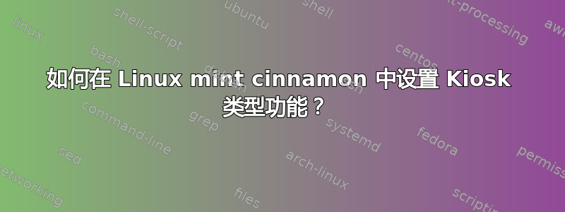 如何在 Linux mint cinnamon 中设置 Kiosk 类型功能？ 