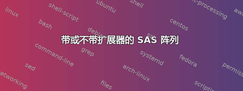 带或不带扩展器的 SAS 阵列