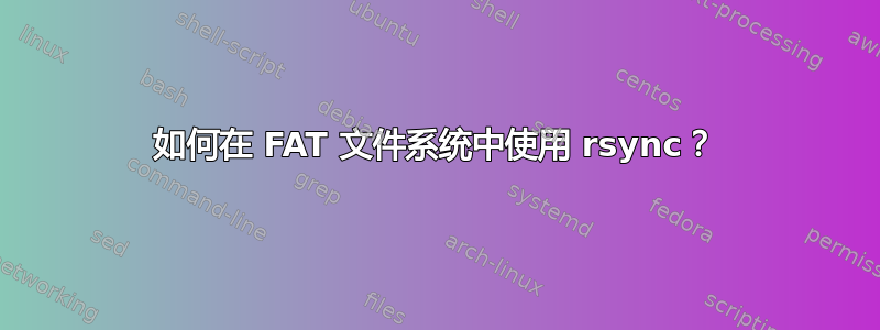 如何在 FAT 文件系统中使用 rsync？