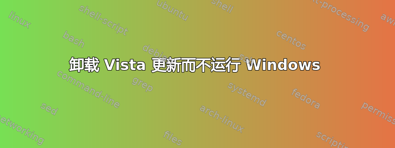 卸载 Vista 更新而不运行 Windows