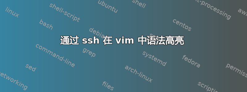 通过 ssh 在 vi​​m 中语法高亮