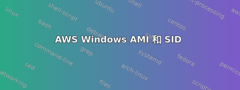 AWS Windows AMI 和 SID