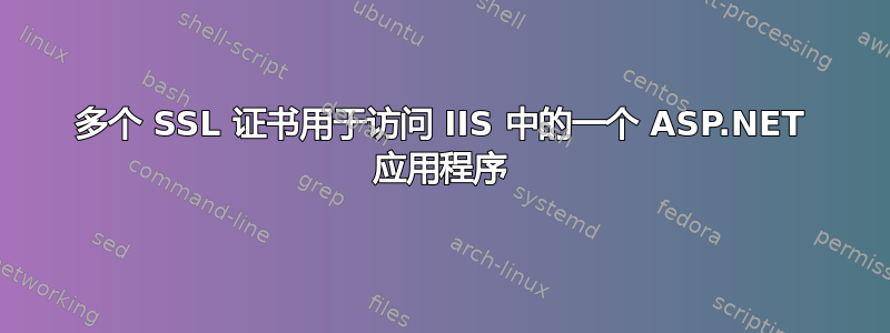 多个 SSL 证书用于访问 IIS 中的一个 ASP.NET 应用程序