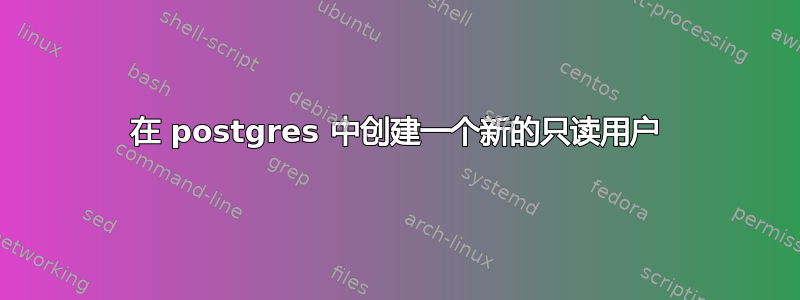 在 postgres 中创建一个新的只读用户