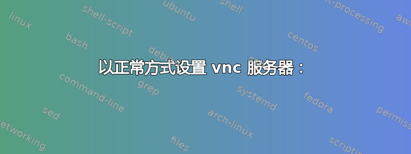 以正常方式设置 vnc 服务器：