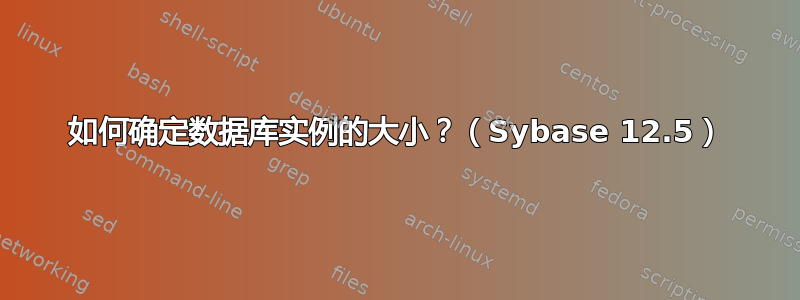 如何确定数据库实例的大小？（Sybase 12.5）