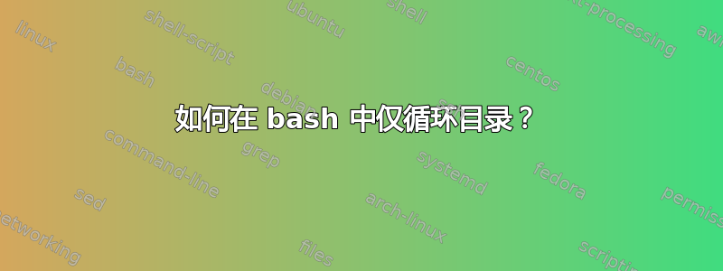 如何在 bash 中仅循环目录？