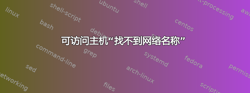 可访问主机“找不到网络名称”