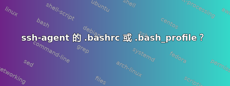 ssh-agent 的 .bashrc 或 .bash_profile？