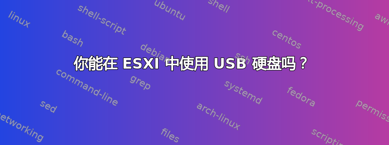 你能在 ESXI 中使用 USB 硬盘吗？