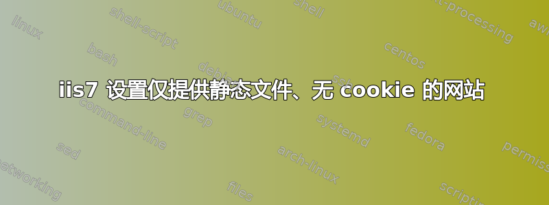 iis7 设置仅提供静态文件、无 cookie 的网站