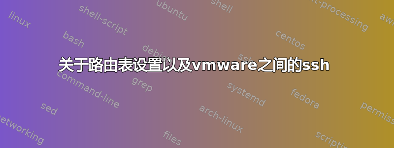 关于路由表设置以及vmware之间的ssh