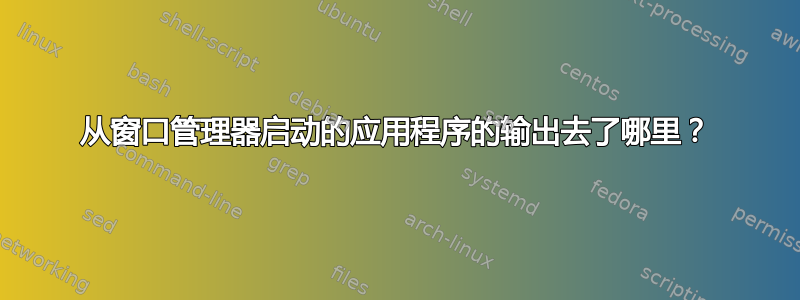 从窗口管理器启动的应用程序的输出去了哪里？