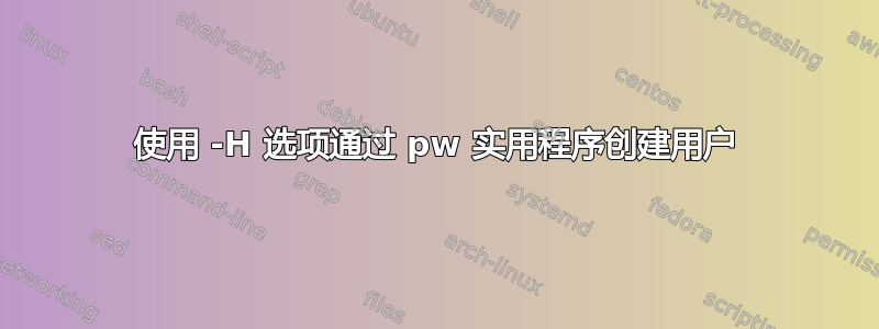 使用 -H 选项通过 pw 实用程序创建用户