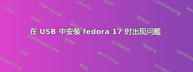 在 USB 中安装 fedora 17 时出现问题