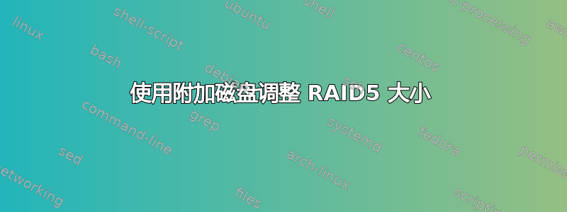 使用附加磁盘调整 RAID5 大小