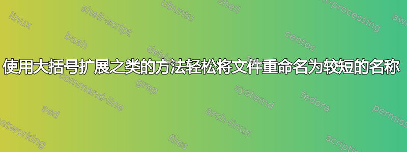 使用大括号扩展之类的方法轻松将文件重命名为较短的名称