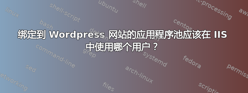 绑定到 Wordpress 网站的应用程序池应该在 IIS 中使用哪个用户？