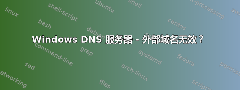 Windows DNS 服务器 - 外部域名无效？