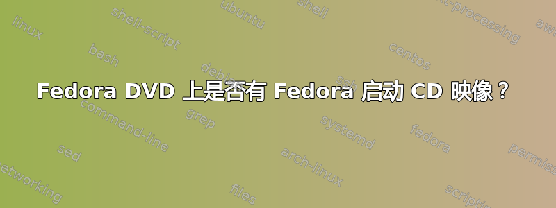 Fedora DVD 上是否有 Fedora 启动 CD 映像？